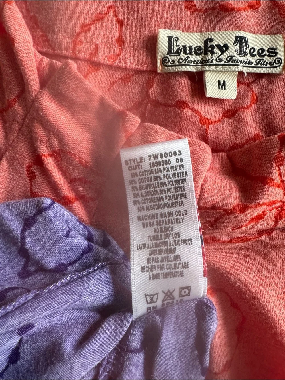 Lucky Brand set of 2 Floral Print Spaghetti Strap Tank Tops Coral & Lavender M - Picture 7 of 7